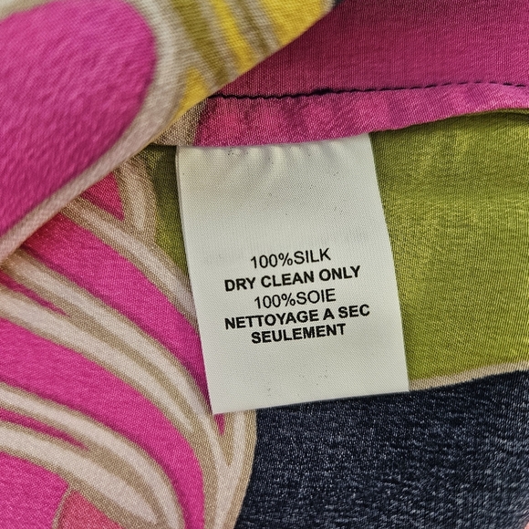 Trina Turk Kahe One Shoulder Floral Silk Top With Ruffle Overlay *Pink Spots* M - Picture 6 of 14